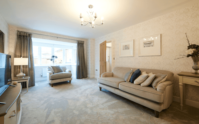 Living Room in the Bayswater Show Home at St Peter's Park